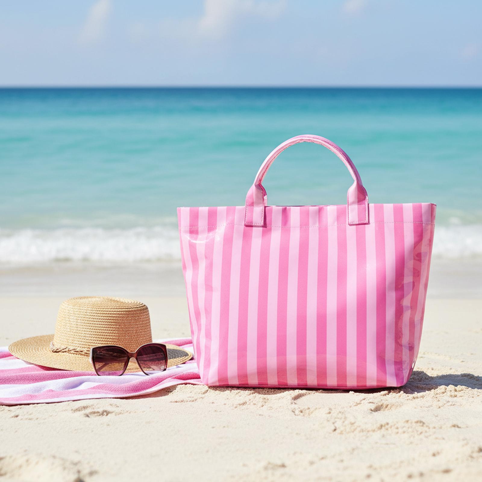 Tote Bag Beach - Bolsa Tote Grande Listrada Impermeável para