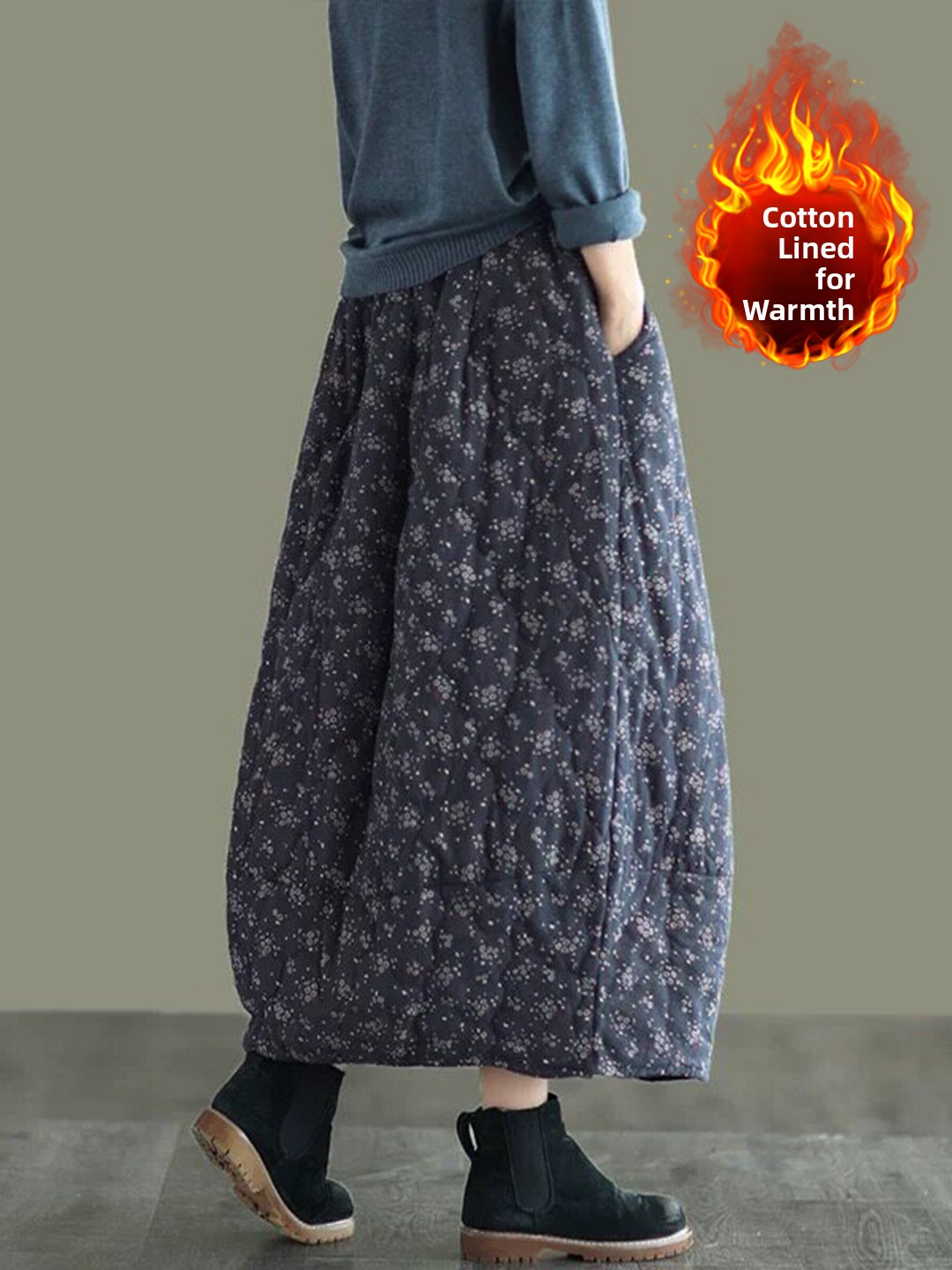 Saia Midi Floral Retrô de Algo - Midi Skirt Floral avaliação e preço
