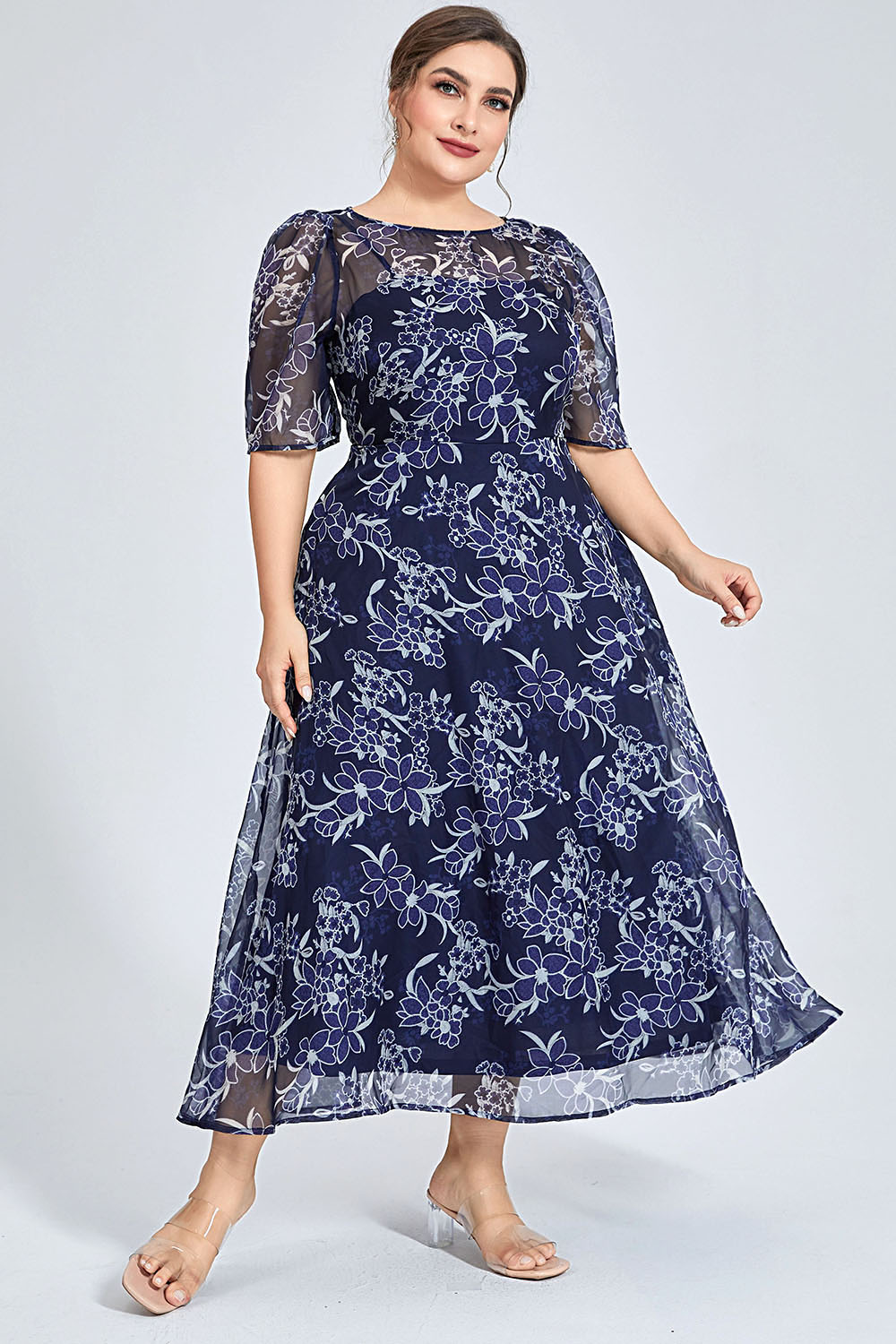 Vestido Midi Floral em Chiffon - Midi Skirt Floral avaliação e preço