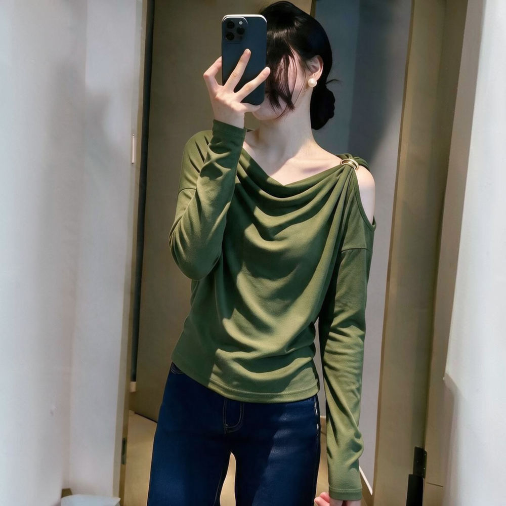 Blusa Feminina de Manga Compri - Blouse Off Shoulder avaliação e preço