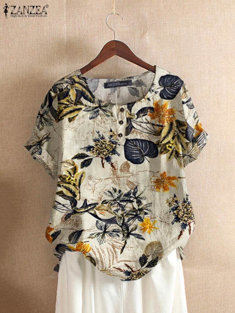Zanzea camisa de algodão femin - Romper Floral Print avaliação e preço